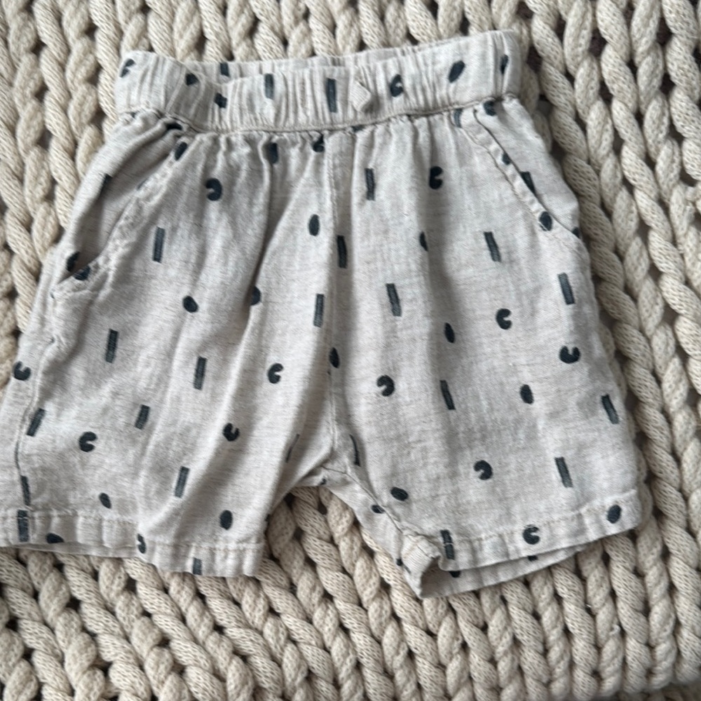 Gray Patterned Baby Shorts